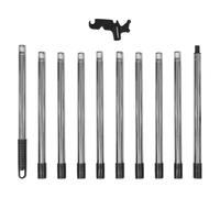 PHENOFICE Utility Hook Pole Broom Hook Adjustable Extension Pole Stainless Steel Plastic Black 10-Stage for Seasonal Decorating Tasks Home Use Simple Assembly