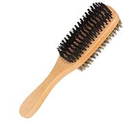 PHENOFICE Vintage Large Beard Brush with Stiff Boar Bristles and Beech Wood Handle Dual-sided Mustache Grooming Tool for Men Lightweight Hair Cleaning Brush for Softening and Straightening