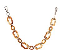 PHENOFICE Vintage Resin Acrylic Handbag Chain with Buckles Tote Bag Strap Accessory Smooth Surface Easy Installation Stylish Chocolate Tortoise Shell Design for DIY Bags and Replacement