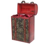PHENOFICE Vintage to Pu Wooden Wine Lining Box for Stable Double with Fixing, Convenient Use, Decorative Box for Holiday Random Color Bottle Celebrations and Parties