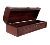PHENOFICE Vintage Wooden Wine Gift Box for Red Wine Bottles with Leather Handle and Iron Clasp for Anniversary or Wedding Gift Presentation