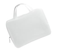 PHENOFICE Waterproof Eva Zipper Cosmetic Purse with Large Capacity and Mesh Design, Portable Makeup Bag for Travel and Stationery Storage, White Organizer with Sturdy Material