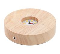 PHENOFICE Wood LED Light Display Base Pedestal for Objects and Resin Items, USB Powered Illuminating Stand for Display, Khaki Colour with Sturdy Wood Material