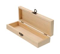 PHENOFICE Wooden Painting Stencil Box Lid Pencil Case Storage Large Capacity Pencil Box School Supply Organizer
