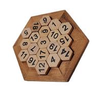 PHENOFICE Wooden Puzzle for Early Education Aid Logical Thinking Training Math Learning Game for Preschool Boys Hexagonal Design
