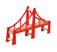 PHENOFICE Wooden Raised Bridge Train Tracks Set Model Railway Accessories for Boys and Easy Connect Long Span Bridge for Creative Train Layout Expansion