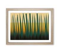 Phenomenal Abstract Bamboo Forest Framed Print | A2 Oak Framed Wall Art | Ready to Hang | Abstract Landscape Picture | Living Room Bedroom Lounge Office
