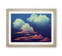Phenomenal Clouds Framed Print | A2 Oak Framed Wall Art | Ready to Hang | Modern Landscape Picture | Living Room Bedroom Lounge Office