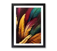 Phenomenal Feathers Framed Print | A3 Black Framed Wall Art | Ready to Hang | Modern Nature Picture | Living Room Bedroom Lounge Office