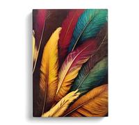 Phenomenal Feathers Peach Canvas Print | Gallery Wrapped 30mm Frame Wall Art | 30x20 inches | Ready to Hang | Contemporary Still Life Picture | Living Room Bedroom Lounge Office