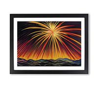 Phenomenal Fireworks Framed Print | A3 Black Framed Wall Art | Ready to Hang | Modern Nature Picture | Living Room Bedroom Lounge Office