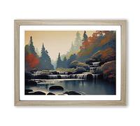 Phenomenal Forest Stream Framed Print | A2 Oak Framed Wall Art | Ready to Hang | Modern Landscape Picture | Living Room Bedroom Lounge Office