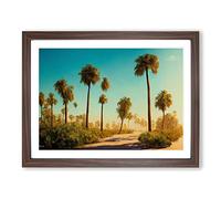 Phenomenal Palm Trees Framed Print | A4 Walnut Framed Wall Art | Ready to Hang | Modern Floral Picture | Living Room Bedroom Lounge Office