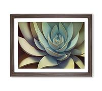 Phenomenal Succulent Plant Framed Print | A4 Walnut Framed Wall Art | Ready to Hang | Modern Floral Picture | Living Room Bedroom Lounge Office