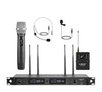 Phenyx Pro Dual UHF True Diversity Wireless Microphone System PTU-2U-1H1B | Auto Scan, 2 x 1000 Channels, 300-328 ft Range, Quick IR Sync, Handheld/Bodypack, Headset/Lapel Mics, Stage Vocals