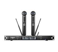 Phenyx Pro UHF Dual Auto Scan Talkback Smart Wireless Mic System PTI-2 | Auto Scan & Sync, Adaptive RF Power, 2 x 100 Frequencies, 328 ft Range, Clear Hi-Fi Audio, Dynamic Mics, Stage Vocals