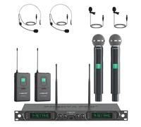 Phenyx Pro Wireless Microphone System, 4-Channel UHF Wireless Mic Set