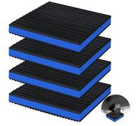 phepetroll 4 Pack Anti Vibration Pads for Washing Machine 6"x6"x7/8", Sound Isolation Vibrating Pad Ribbed Rubber Damping Mat EVA Center for Air Compressors, Conditioner, Treadmill, HVAC Washer Dryer