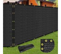 phepetroll 4 x 12FT Privacy Screen Fence Black Heavy Duty Mesh Fencing Shade Net Cover with Reinforced Bindings 100 Straps for Outdoor Chain Link Fence Patio Wall Garden Backyard, Black