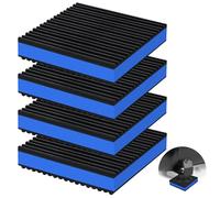 phepetroll 4P Anti Vibration Pads 4'' X 4'' X 7/8" Sound Isolation Ribbed Rubber Mats With EVA Center, Heavy Duty Vibration Isolation Pads for Air Compressos, Conditioner, Treadmill, HVAC Washer Dryer