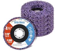phepetroll 6 Pcs Stripping Discs, 4-1/2" x 7/8" Paint Rust Remover Wheel for Angle Grinder, Remove Paint, Coating and Welds Oxidation, Quick Abrasive Discs for Metal and Wood Stripping (Purple)