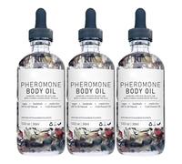 Pheromone Body Oil for Women, With Rose Petal & Sweet Almond Oil, Moisturizes Skin, Boosts Confidence & Social Allure, Long-Lasting Scent (3PCS)