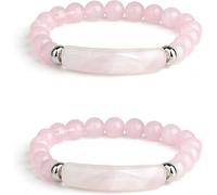 Pheromone Bracelet, Natural Pink Pheromone Bracelets 8mm Stretch Beaded Bangles, Pink Bracelet Stretch Beaded Bangles, Rose Bracelets For Women, Love Pheromone Bracelet
