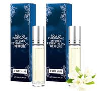 Pheromone perfume for women, Enhanced Scents Collection, Enhanced Scents Pheromone Perfume Infused Essential Oil Perfume Cologne, Long Lasting Fragrance for Travel (2pc B)