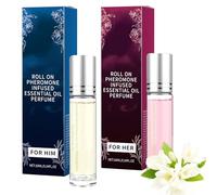 Pheromone perfume for women, Enhanced Scents Collection, Enhanced Scents Pheromone Perfume Infused Essential Oil Perfume Cologne, Long Lasting Fragrance for Travel (A+B)