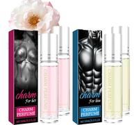 Pheromone Perfume Roll-On 10ML, Natural Essential Oil Infused Cologne for Women & Men, Long Lasting Fragrance for Daily Use, Portable Roller Ball Perfume Gift Set (Male+Female-2pc)