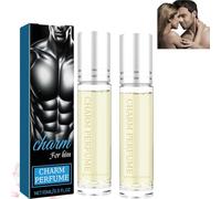 Pheromone Perfume Roll-On 10ML, Natural Essential Oil Infused Cologne for Women & Men, Long Lasting Fragrance for Daily Use, Portable Roller Ball Perfume Gift Set (Male-2pc)