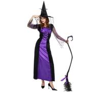 Phestival 12 IN 1 Costumes Adult Women - Witch Costumes for Women - Witches Hat, Dress, Halloween Nail Stickers, Adult Witch Costume (Rose Hat, Small)