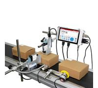 Phezer 0.5inch/12.7mm Automatic Online Inkjet Coding Machine for Production Line, 23 Languages, Intelligent Variable Data/Date/Logo/Barcode/Image Thermal Inkjet Printer, (2 Nozzles, 70M/min, PW2)