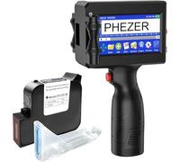 Phezer 1inch/25.4mm Handheld Inkjet Printer for Flat Surface P15-1 Model for QRCode Barcode Production Date Time Logo Batch Number Print On Glass Bag Carton Box Wood Cloth Plastic Cable (25 Languages)