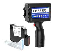 Phezer 1inch/25.4mm Handheld Inkjet Printer for QRCode Barcode Production Date Time Logo Batch Number Print On Glass Bag Carton Cloth Plastic Cable on Flat Surface (P15-1 Printer)