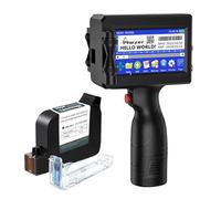 Phezer P15 Handheld Inkjet Printer for Flat Surface 0.5 Inch Nozzle for QRCode Barcode Production Date Time Logo Batch Number Print On Glass Bag Carton Box Wood Cloth Plastic Cable (25 Languages)
