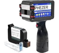 Phezer Upgraded P16 Handheld Inkjet Printer for any Surface with Quick-Dry Ink Cartridge, Intelligent Coding Machine for Date/Time/Barcode/QR Code/Logo (Support 25 Languages & 3 Print Precision)