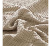 PHF 100% Cotton Muslin Blanket Twin Size 66" x 90", 4-Layer Lightweight and Breathable Blanket for Summer, Luxuriously Soft Gauze Bedding for Bed, Natural Minimalism Style, Light Tan