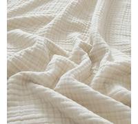 PHF 100% Cotton Muslin Queen Size Blanket, 90" x 90", Breathable & Cooling Seasons, Oat Milk