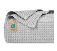PHF 100% Cotton Waffle Blanket, Cuddly Blanket, 130 x 150 cm, Lightweight and Breathable, Perfect for the All Year Round, Oeko-Tex Certified, Hotel Linen Quality, Ideal for Sofa, Couch, Bed, Light