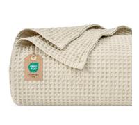 PHF 100% Cotton Waffle Blanket, Cuddly Blanket, 230 x 270 cm, Lightweight and Breathable, Perfect for All Year Round, Oeko-Tex Certified, Hotel Linen Quality, Ideal for Sofa, Couch, Bed, Linen