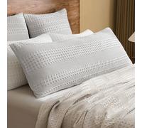 PHF 100% Cotton Waffle Body Pillowcase with Zipper, 1 Pack 20" x 54" Soft Skin-Friendly Pillow Sham, No Filling, Aesthetic Woven and Breathable Waffle Weave Body Pillow Cover for Bed, Light Grey
