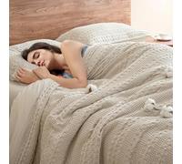 PHF 100% Cotton Waffle Duvet Cover Queen Size, Soft Breathable Cotton Bedding Duvet Cover Set for All Season, Waffle Weave Luxury Textured Design for All Home Decor, 3 Pieces, 90"x90", Oatmeal