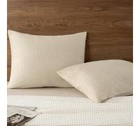 PHF 100% Cotton Waffle Pillow Shams Standard Size, 2 Pack 20" x 26" Soft Skin-Friendly and Breathable Pillowcases, No Filling, Aesthetic Woven Waffle Weave Pillow Covers for Bed, Linen