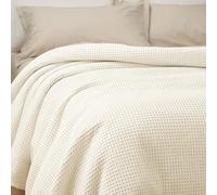 PHF 100% Cotton Waffle Weave Blanket King Size for Bed,Snag Proof Lightweight Breathable Moisture-Wicking Throw for Couch,Great for Layering in Cold Weather,Machine Washable,Home Decor Gift-Cream