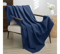 PHF 100% Cotton Waffle Weave Throw Blanket 50 x 60 Inch Lightweight Washed Soft Breathable for Adults and Kids Great Throw for Couch Bed Sofa Elegant Home Decor -
