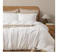 PHF 100% Natura Cotton Muslin Duvet Cover Set King Size, Ultra Soft Breathable Absorbent, Luxurious Minimalist Gauze Bedding for All Season, Duvet Set with 2 Pillow Shams, 104" x 90", Snow White
