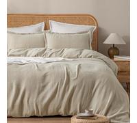 PHF 100% Natural Cotton Muslin Duvet Cover Set King Size, Ultra Soft Breathable Absorbent, Luxurious Minimalist Gauze Bedding for All Season, Duvet Set with 2 Pillow Shams, 104" x 90", Linen