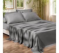 PHF 100% Rayon Derived from Bamboo Sheets King Size, Gray Mist 6PCS