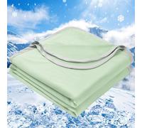 PHF Cooling Blanket, 130 x 150 cm, Arc-Chill Q-Max > 0.5 Double-Sided Self-Cooling Blanket, Sweat-Absorbing and Breathable Green Bed Blanket, Sofa Blanket, Travel Blanket (Green)